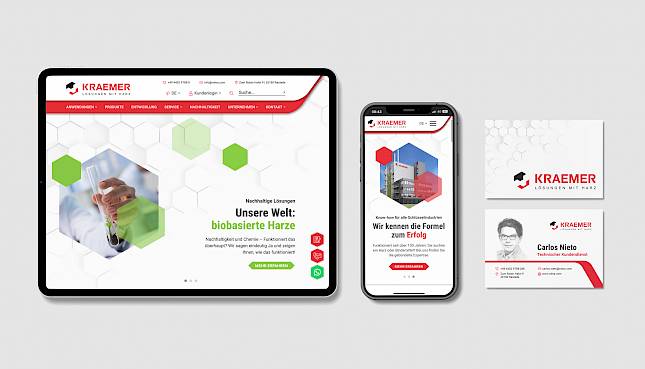 Referenz Robert Kraemer, Website, Visitenkarten